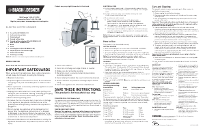 Manual de uso Black and Decker CBM210B Molinillo de café