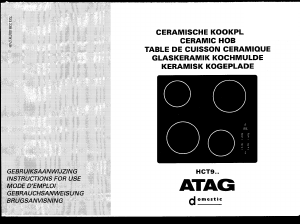 Mode d’emploi ATAG HCT900 Table de cuisson