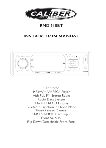 Handleiding Caliber RMD610BT Autoradio