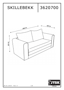 Manual JYSK Skillebekk Canapea extensibilă