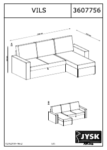 Manual JYSK Vils Canapea extensibilă