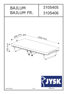 Manual de uso JYSK Bajlum (80x190) Estructura de cama