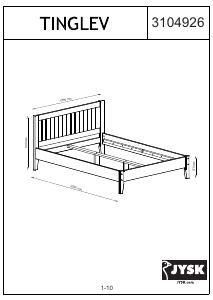 Manuale JYSK Nordby (180x200) Struttura letto