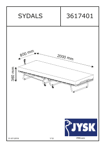 Návod JYSK Sydals (80x200) Rám postele