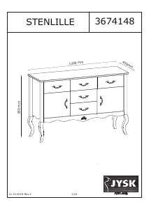 Hướng dẫn sử dụng JYSK Stenlille (130x85x45) Tủ ngăn kéo