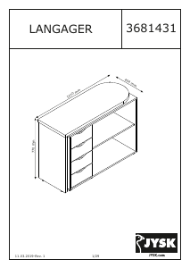 Bruksanvisning JYSK Langager (107x165x76) Skrivebord