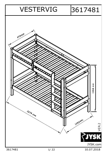 Manual JYSK Vestervig (90x200) Estrutura beliche