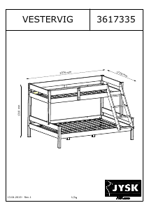 説明書 JYSK Vestervig (90/140x200) 二段ベッド