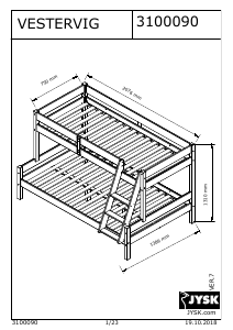 説明書 JYSK Vestervig (75/120x200) 二段ベッド