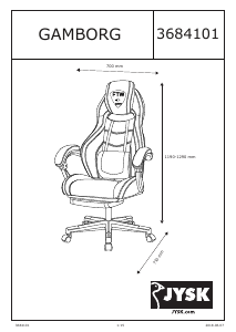 説明書 JYSK Gamborg 事務用椅子