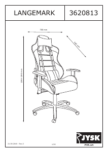 説明書 JYSK Langemark 事務用椅子