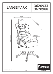 説明書 JYSK Lamdrup 事務用椅子