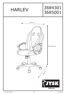 説明書 JYSK Harlev 事務用椅子