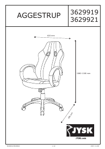 説明書 JYSK Aggestrup 事務用椅子