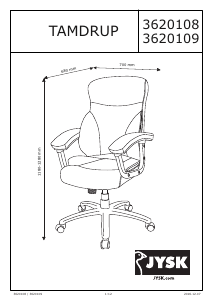 説明書 JYSK Tampdrup 事務用椅子