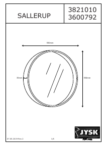 Руководство JYSK Sallerup (Ø55) Зеркало