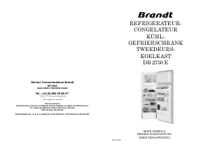 Handleiding Brandt DB2750E Koel-vries combinatie