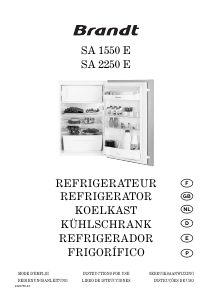 Mode d’emploi Brandt SA2250E Réfrigérateur