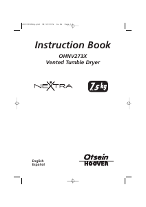 Manual de uso Otsein-Hoover OHNV 273 X-37 Secadora