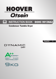 Manual de uso Otsein-Hoover DOHC 9913NA2-37 Secadora