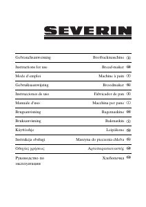 Manuale Severin BM 3989 Macchina per il pane