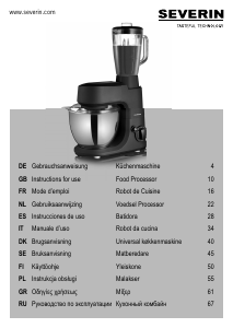 Mode d’emploi Severin KM 3890 Robot de cuisine