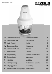 Bruksanvisning Severin UZ 3860 Matberedare