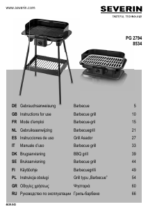 Manual de uso Severin PG 2794 Barbacoa