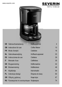 Brugsanvisning Severin KA 4182 Kaffemaskine