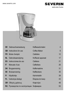 Brugsanvisning Severin KA 4800 Kaffemaskine