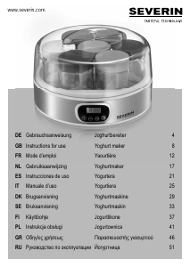 Handleiding Severin JG 3523 Yoghurtmaker