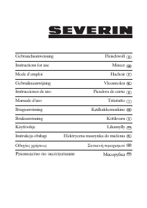 Bruksanvisning Severin FW 3782 Köttkvarn