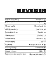 Käyttöohje Severin HM 3823 Käsivatkain