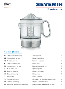 Manual de uso Severin CP 3535 Exprimidor de cítricos