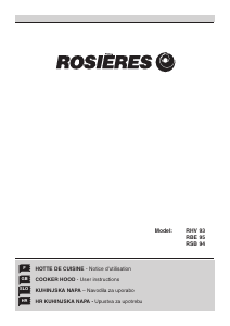 Mode d’emploi Rosières RBS 94/1 IN Hotte aspirante