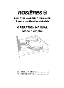 Manual Rosières RDCT160X Warming Drawer