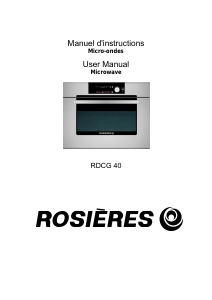 Manual Rosières RDCG 40 MIN Microwave