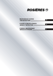 Manuale Rosières RMG 20/1IN Microonde