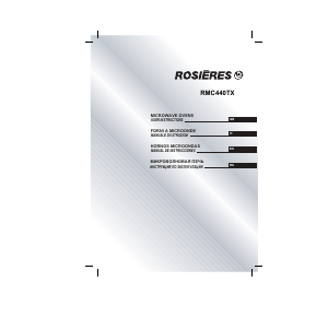 Manuale Rosières RMC 440 TX Microonde