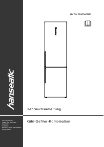 Bedienungsanleitung Hanseatic HKGK20060A3NFI Kühl-gefrierkombination