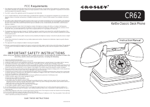 Manual Crosley CR62 Phone