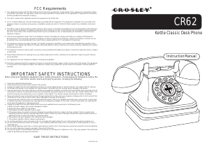 Bruksanvisning Crosley CR62 Telefon