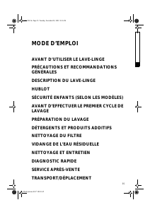 Mode d’emploi Whirlpool AWM 8163 Lave-linge