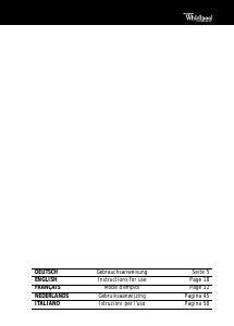 Bedienungsanleitung Whirlpool AWM 8102 Waschmaschine