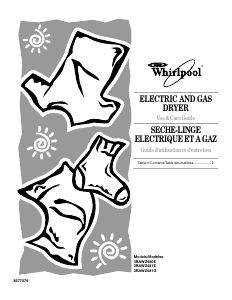 Manual Whirlpool 3RAWZ481G Dryer