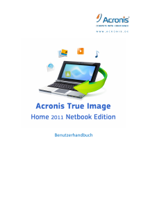 Bedienungsanleitung Acronis True Image 2011 Home Netbook Edition