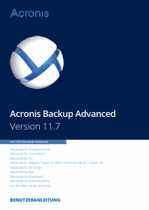 Bedienungsanleitung Acronis Backup Advanced 11.7