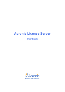 Manual Acronis License Server