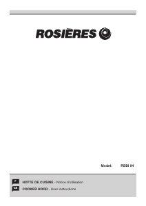 Mode d’emploi Rosières RBSI 94/1 IN Hotte aspirante