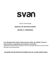Manual de uso Svan SVMW820EI Microondas